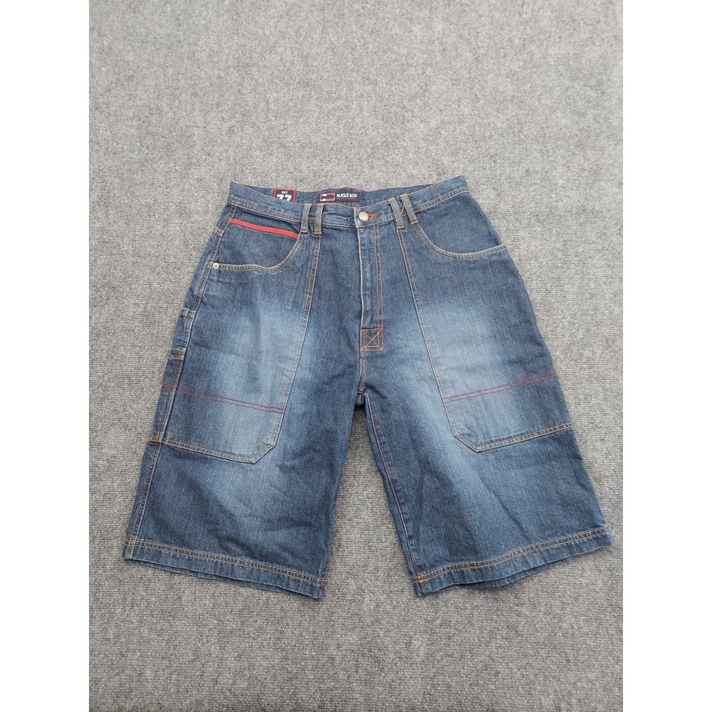 Vtg Bugle Boy Shorts‎ Mens 34 Blue Denim Jorts Skater Rave Hip Hop Y2K 90s